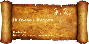 Hufnagel Kadosa névjegykártya